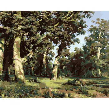 ZUTY Malování podle čísel - DUBOVÝ HÁJ (IVAN SHISHKIN) Rozměr: 40x50 cm, Rámování: vypnuté plátno na rám