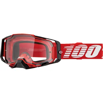 Motocyklové brýle Motokrosové brýle 100% ARMEGA RED čiré sklo