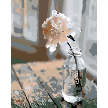 ZUTY Malování podle čísel - KVĚTINA V LAHVI Rozměr: 40x50 cm, Rámování: bez rámu a bez vypnutí plátna