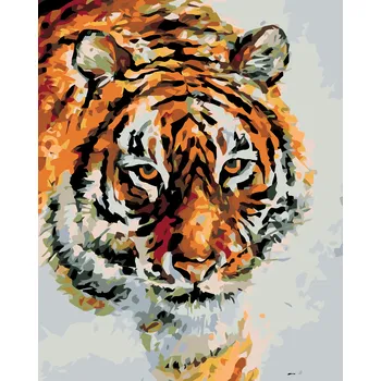 ZUTY Malování podle čísel - TYGR VE SNĚHU Rozměr: 40x50 cm, Rámování: bez rámu a bez vypnutí plátna