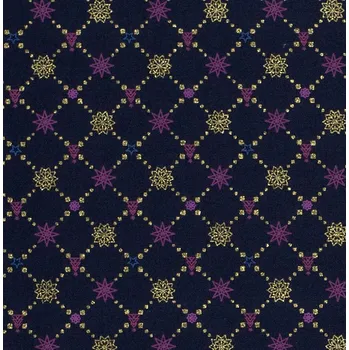 Vánoční látka z bavlny v modré barvě s ozdobným potiskem 20740/008