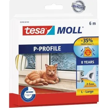 Těsnění do okna a dveří Tesa Těsnění ok.a dveř.[34]P[34] 9x5.5mm BÍ (6m)