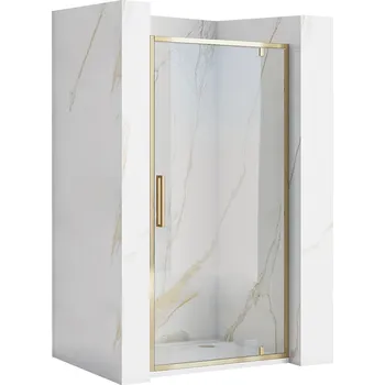 Sprchové dveře Jednokřídlé sprchové dveře REA RAPID SWING 90 cm pro instalaci do niky, zlaté/transparent - bez vaničky