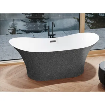 Hopa Amber Glam Volně stojící vana 170 × 80 cm, grafitová, sifon-bilý, VANAMBER170WG3