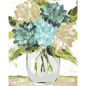 ZUTY Malování podle čísel - HORTENZIE VE VÁZE (HALEY BUSH) Rozměr: 40x50 cm, Rámování: bez rámu a bez vypnutí plátna