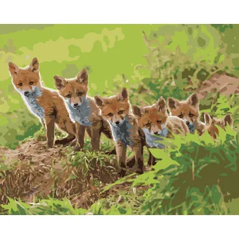 ZUTY Malování podle čísel - LIŠKA A JEJÍ PARTA Rozměr: 40x50 cm, Rámování: bez rámu a bez vypnutí plátna