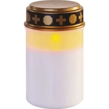 Příslušenství pro LED osvětlení LED hřbitovní svíčka, 12,5 cm, 2x C, venkovní i vnitřní, vintage, časovač, bílá DCCV21