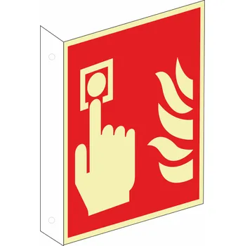 FL Praporková značka - Hlásič požáru "L" plast 3 mm 200x200x40