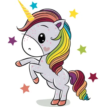 ZUTY Malování podle čísel - DUHOVÝ JEDNOROŽEC Rozměr: 40x50 cm, Rámování: bez rámu a bez vypnutí plátna
