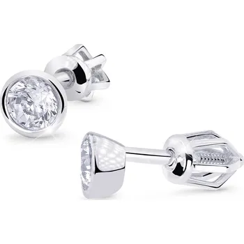 Náušnice ŠPERKY-NM, Dámské náušnice pecky bílé zirkony 2979