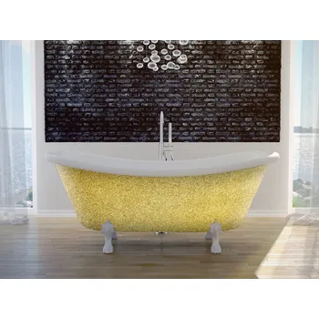 Vana HOPA Volně stojící vana AMELIA Glam - zlatá + Barva - GLAM 01 - zlatá, Nožičky k vaně - Bílé, Rozměr vany - 190 × 77 cm, VANALI190WG1