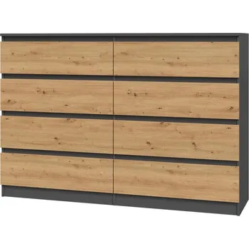 Komoda Nábytek PEGAS s.r.o. Komoda MALVÍNA M8 140, Dub antracit/Dub artisan