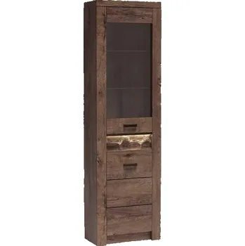 Knihovna Rohová vitrína Indianapolis I-23 JASAN TMAVÝ 56 cm