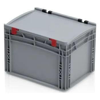 Úložný box Plastová EURO přepravka s víkem - plný úchyt, 40x30x28,5 cm, slevy