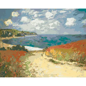 ZUTY Malování podle čísel - CESTA DO POURVILLE (CLAUDE MONET) Rozměr: 40x50 cm, Rámování: bez rámu a bez vypnutí plátna