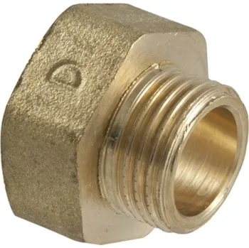 Fitinka Mosazná redukce obrácená, pro CO2 ventily (Mosazná redukce obrácená pro bezproblémový provoz CO2 ventilů Ecotechnics a tlakových lahví. Mosazné půlšroubení s plochým těsněním 1/2" x 3/4".)