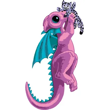 ZUTY Malování podle čísel - DRÁČEK VE TVARU PÍSMENKA J (SUE ELLEN BROWN) Rozměr: 40x50 cm, Rámování: vypnuté plátno na rám