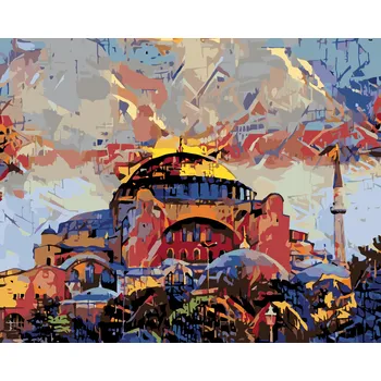 ZUTY Malování podle čísel - MUZEUM HAGIA SOPHIA V ISTANBULU Rozměr: 40x50 cm, Rámování: bez rámu a bez vypnutí plátna