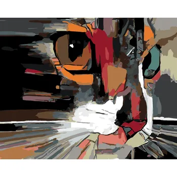 ZUTY Malování podle čísel - ABSTRAKTNÍ KOČKA Rozměr: 40x50 cm, Rámování: bez rámu a bez vypnutí plátna