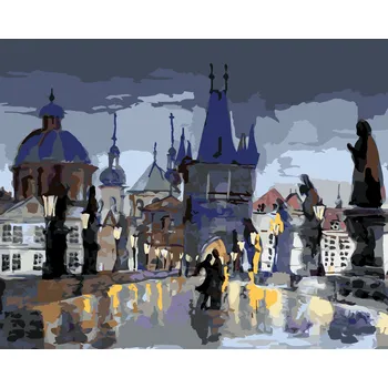 ZUTY Malování podle čísel - ABSTRAKTNÍ KARLŮV MOST II Rozměr: 40x50 cm, Rámování: bez rámu a bez vypnutí plátna