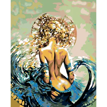 ZUTY Malování podle čísel - ŽENA VE VLNÁCH Rozměr: 40x50 cm, Rámování: bez rámu a bez vypnutí plátna