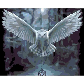 ZUTY Malování podle čísel - SOVA S PENTAGRAMEM Rozměr: 40x50 cm, Rámování: vypnuté plátno na rám