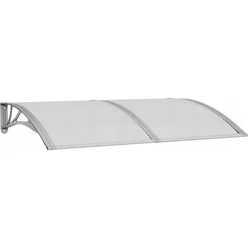 vidaXL Vchodová stříška polykarbonát šedá, 150 x 100 cm