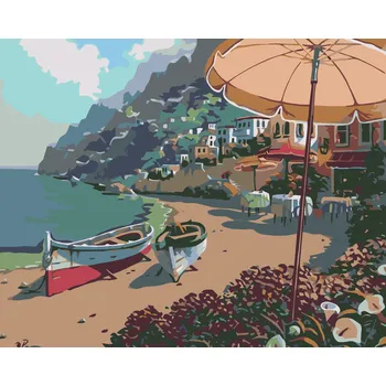 ZUTY Malování podle čísel - PRAMICE NA PLÁŽI Rozměr: 80x100 cm, Rámování: vypnuté plátno na rám