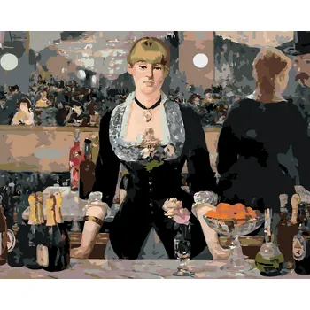 ZUTY Malování podle čísel - BAR VE FOLIES BERGÈRE (ÉDOUARD MANET) Rozměr: 40x50 cm, Rámování: bez rámu a bez vypnutí plátna
