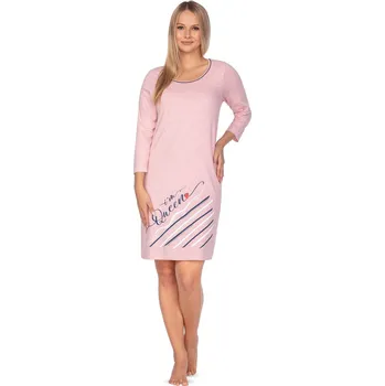 Dámská noční košile Regina noční košile 118 - růžová, 3XL (Bavlněná noční košile dámská)