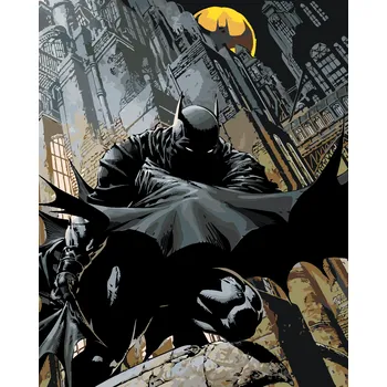 ZUTY Malování podle čísel - BATMAN ČÍHÁ Rozměr: 40x50 cm, Rámování: bez rámu a bez vypnutí plátna