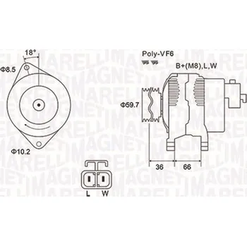 Alternátor Alternátor MAGNETI MARELLI 063731901010