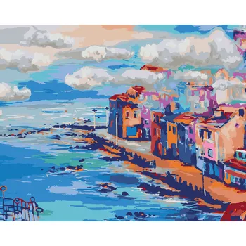 ZUTY Malování podle čísel - MRÁČKY NAD MĚSTEM Rozměr: 40x50 cm, Rámování: vypnuté plátno na rám