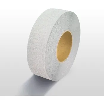 Výstražná páska Protiskluzová páska standard WT-5411 – minerální granulát v syntetické pryskyřici, bílá, 25 mm × 18 m
