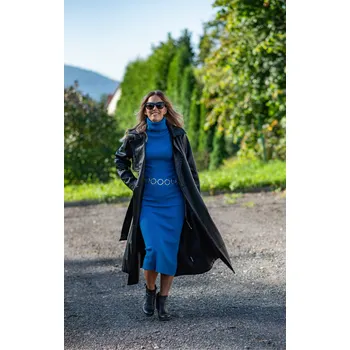 Dámský kabát Kabát dlouhý koženkový Cimini Paris Z284 velikost: L