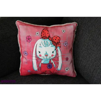 Dekorativní polštářek Polštářek - Růžová slečna zajíčková