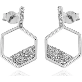 Náušnice Zlatnictví U Kostela Stříbrné hranaté zirkonové náušnice 1231 760811880