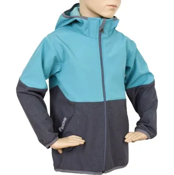 Dívčí bunda Bunda softshell Fantom dvoubarevná BUN 1210 šedý melír se světle tyrkysovou 2023 Velikost: 146