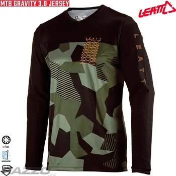 Cyklistické oblečení Dres na kolo Leatt MTB Gravity 3.0 Jersey Camo 2023 M