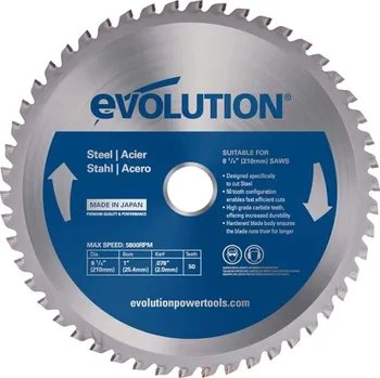 Pilový kotouč Pilový kotouč na ocel Evolution pro pokosové pily - 210x25,4x2,4 mm (50z) (Tento kotouč je vhodný pro pokosové pily)