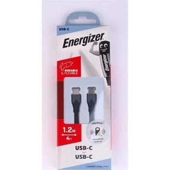 Datový kabel USB kabel, černá, USB-C - USB-C, 1,2 m, ENERGIZER 3492548231690