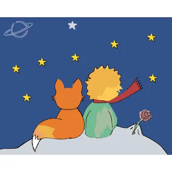 ZUTY Malování podle čísel - MALÝ PRINC A HVĚZDY Rozměr: 40x50 cm, Rámování: vypnuté plátno na rám