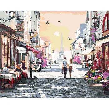 ZUTY Malování podle čísel - MILENCI V PAŘÍŽI (RICHARD MACNEIL) Rozměr: 40x50 cm, Rámování: bez rámu a bez vypnutí plátna