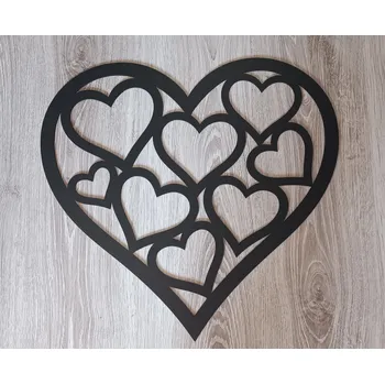 Dřevěné srdce v srdci / fotorámeček