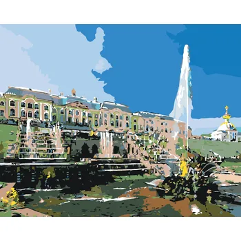 Hračka ZUTY Malování podle čísel - FONTÁNA PŘED KONGRESEM Rozměr: 40x50 cm, Rámování: vypnuté plátno na rám