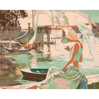 Dětské zboží ZUTY Malování podle čísel - ODPOČINEK V PŘÍSTAVU Rozměr: 40x50 cm, Rámování: vypnuté plátno na rám