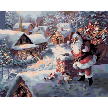 ZUTY Malování podle čísel - SANTA CLAUS S DÁRKY Rozměr: 80x100 cm, Rámování: bez rámu a bez vypnutí plátna