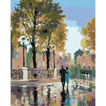 ZUTY Malování podle čísel - NA PROCHÁZCE V PARKU Rozměr: 40x50 cm, Rámování: bez rámu a bez vypnutí plátna