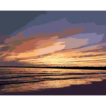 ZUTY Malování podle čísel - ROMANTICKÝ ZÁPAD SLUNCE Rozměr: 40x50 cm, Rámování: bez rámu a bez vypnutí plátna