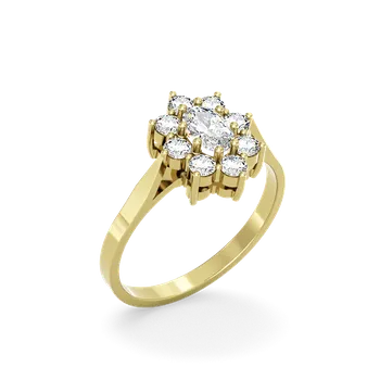 Prsten SOLUNA Luxusní zlatý prsten se zirkony LITTLE SNOWFLAKE žluté zlato VELIKOST: 53 - 16,9 mm
